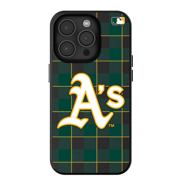 Oakland Athletics Plaid iPhone MagSafe Compatible Phone Case for Apple iPhone