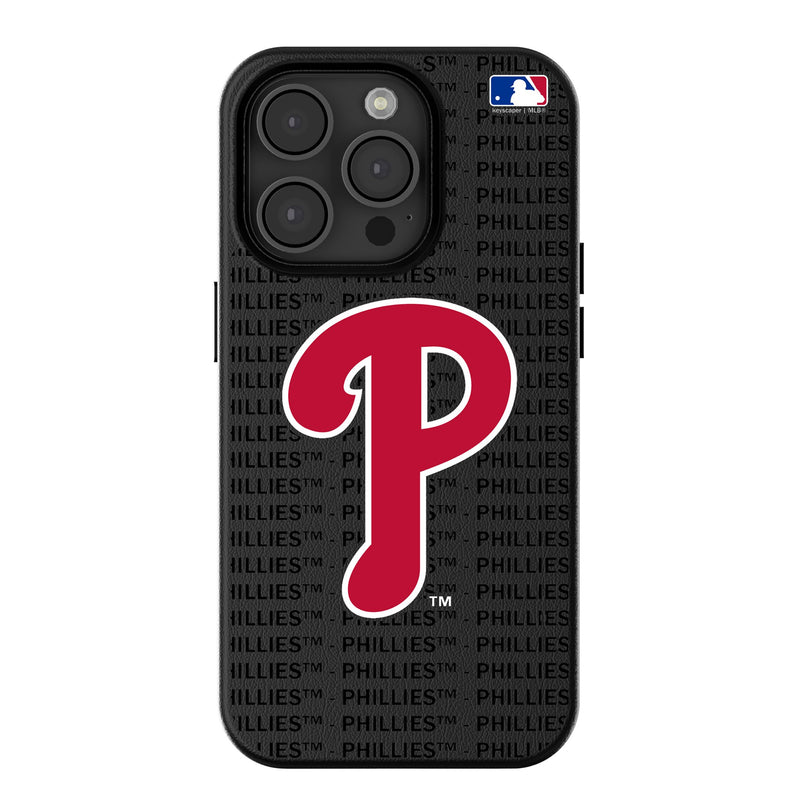 Philadelphia Phillies Text Backdrop iPhone MagSafe Compatible Phone Case for Apple iPhone