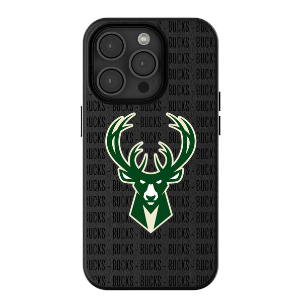 Milwaukee Bucks Text Backdrop iPhone MagSafe Compatible Phone Case for Apple iPhone
