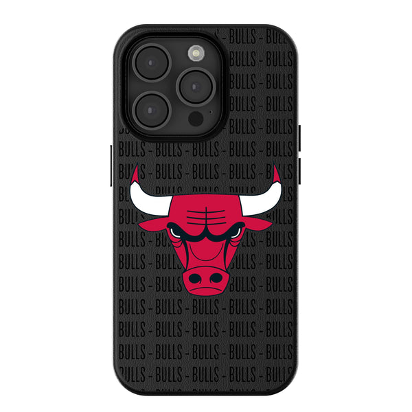 Chicago Bulls Text Backdrop iPhone MagSafe Compatible Phone Case for Apple iPhone