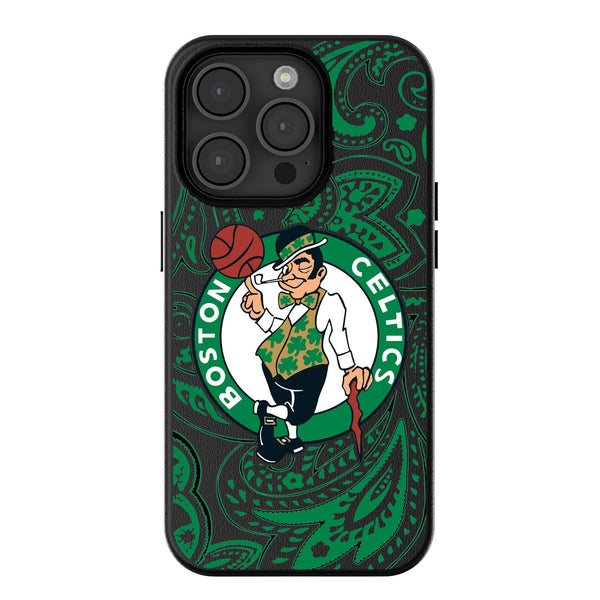 Boston Celtics Paisley iPhone MagSafe Compatible Phone Case