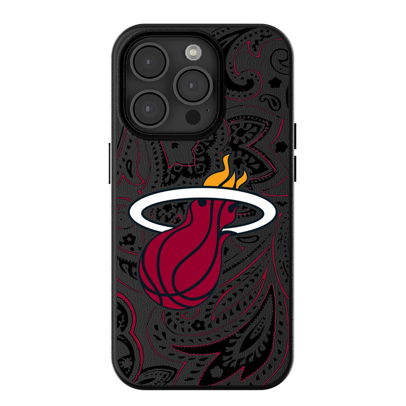 Miami Heat Paisley iPhone MagSafe Compatible Phone Case