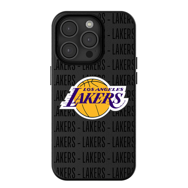 Los Angeles Lakers Text Backdrop iPhone MagSafe Compatible Phone Case for Apple iPhone