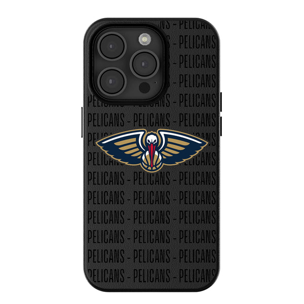 New Orleans Pelicans Text Backdrop iPhone MagSafe Compatible Phone Case for Apple iPhone