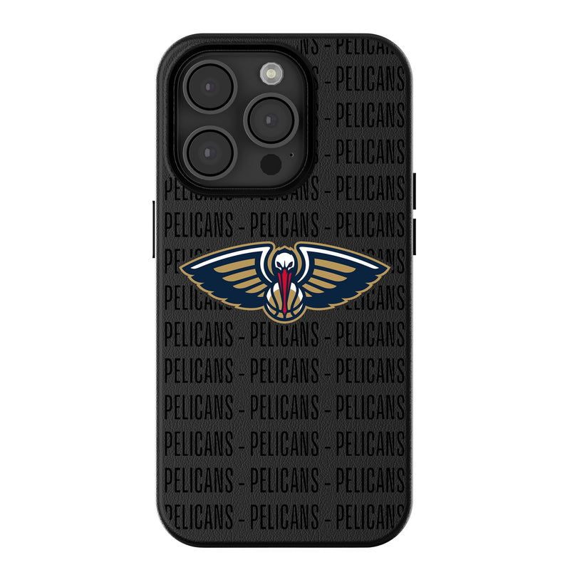 New Orleans Pelicans Text Backdrop iPhone MagSafe Compatible Phone Case for Apple iPhone