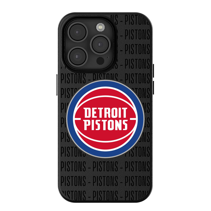 Detroit Pistons Text Backdrop iPhone MagSafe Compatible Phone Case for Apple iPhone