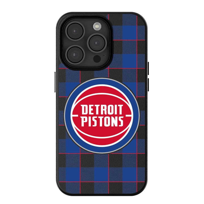 Detroit Pistons Plaid iPhone MagSafe Compatible Phone Case