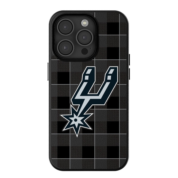 San Antonio Spurs Plaid iPhone MagSafe Compatible Phone Case