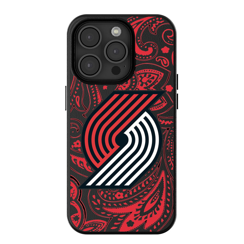 Portland Trail Blazers Paisley iPhone MagSafe Compatible Phone Case