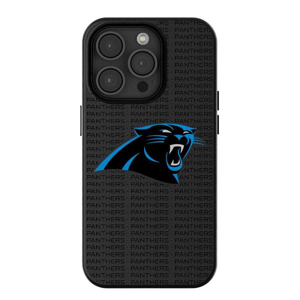 Carolina Panthers Text Backdrop iPhone MagSafe Compatible Phone Case for Apple iPhone