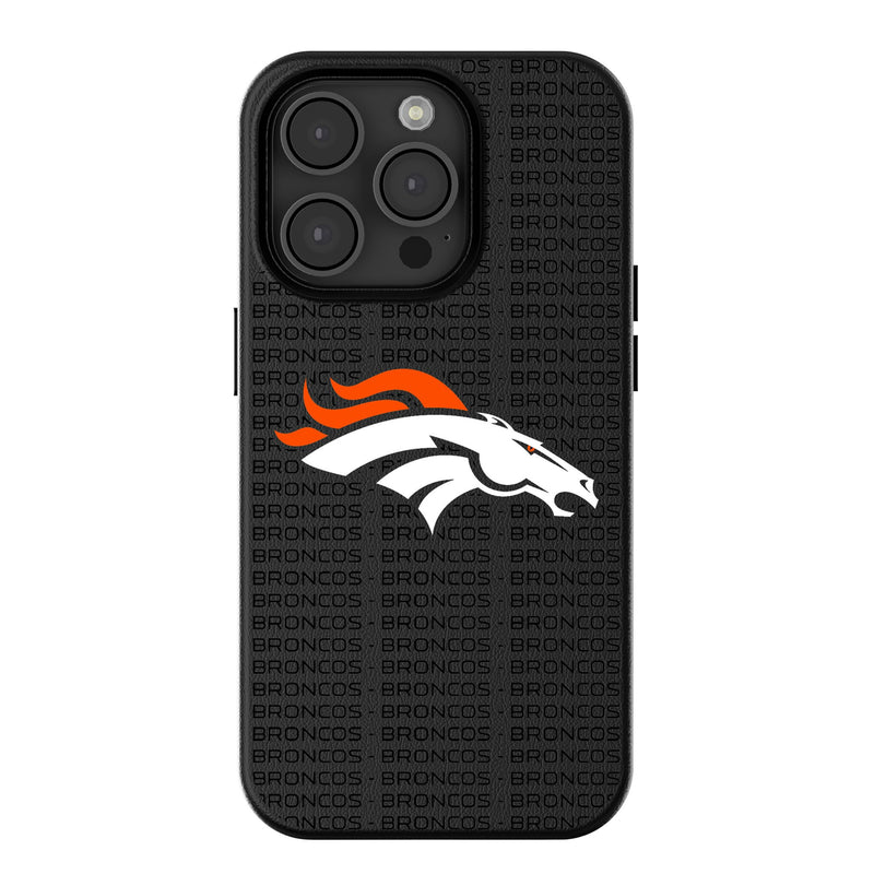 Denver Broncos Text Backdrop iPhone MagSafe Compatible Phone Case for Apple iPhone