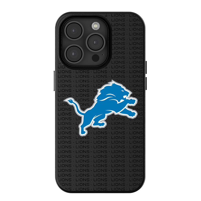 Detroit Lions Text Backdrop iPhone MagSafe Compatible Phone Case for Apple iPhone