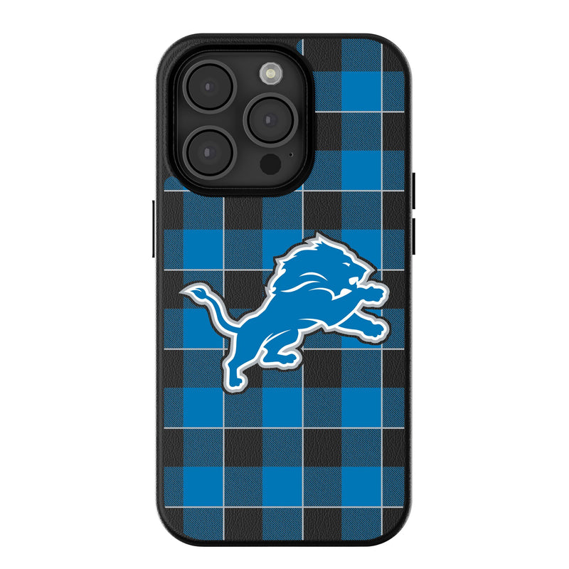 Detroit Lions Plaid iPhone MagSafe Compatible Phone Case for Apple iPhone