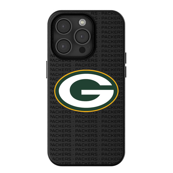 Green Bay Packers Text Backdrop iPhone MagSafe Compatible Phone Case for Apple iPhone