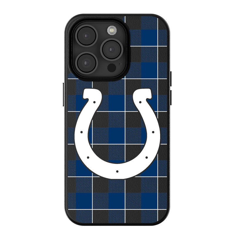 Indianapolis Colts Plaid iPhone MagSafe Compatible Phone Case for Apple iPhone