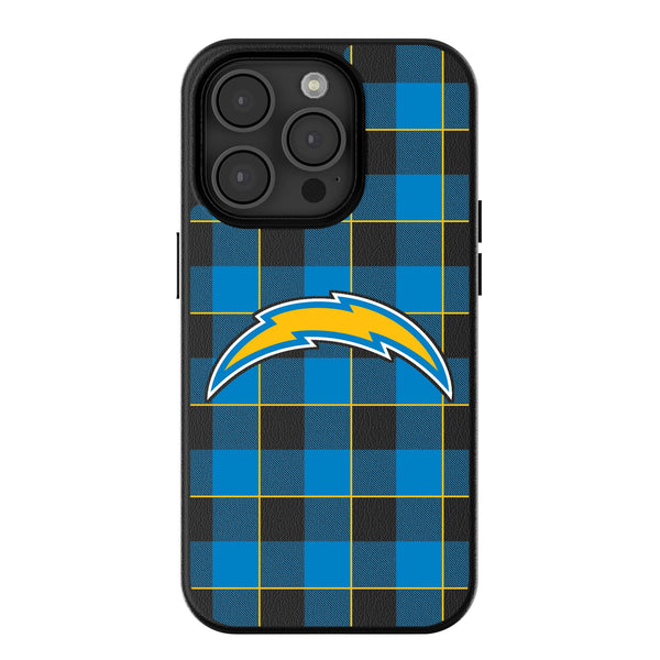 Los Angeles Chargers Plaid iPhone MagSafe Compatible Phone Case for Apple iPhone
