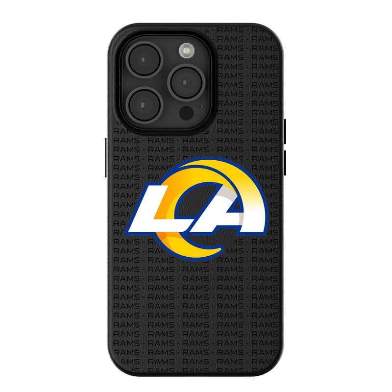 Los Angeles Rams Text Backdrop iPhone MagSafe Compatible Phone Case for Apple iPhone