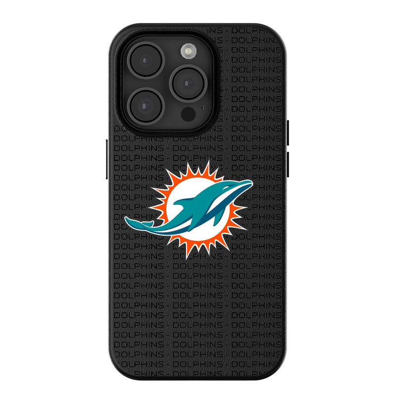 Miami Dolphins Text Backdrop iPhone MagSafe Compatible Phone Case for Apple iPhone