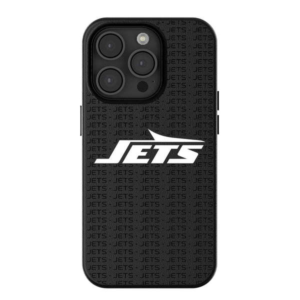 New York Jets Text Backdrop iPhone MagSafe Compatible Phone Case for Apple iPhone