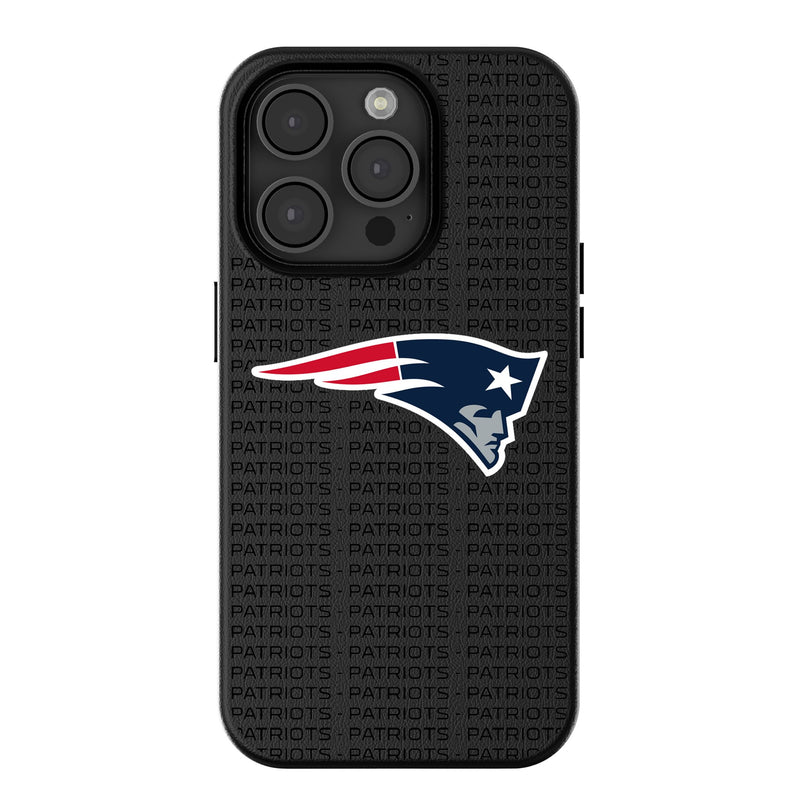 New England Patriots Text Backdrop iPhone MagSafe Compatible Phone Case for Apple iPhone