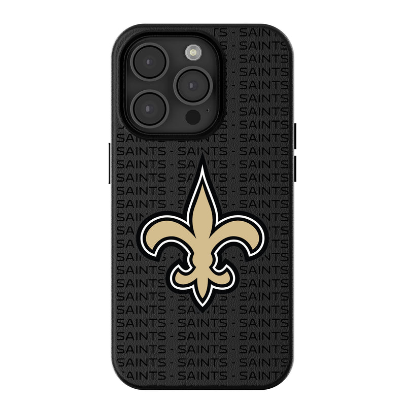 New Orleans Saints Text Backdrop iPhone MagSafe Compatible Phone Case for Apple iPhone