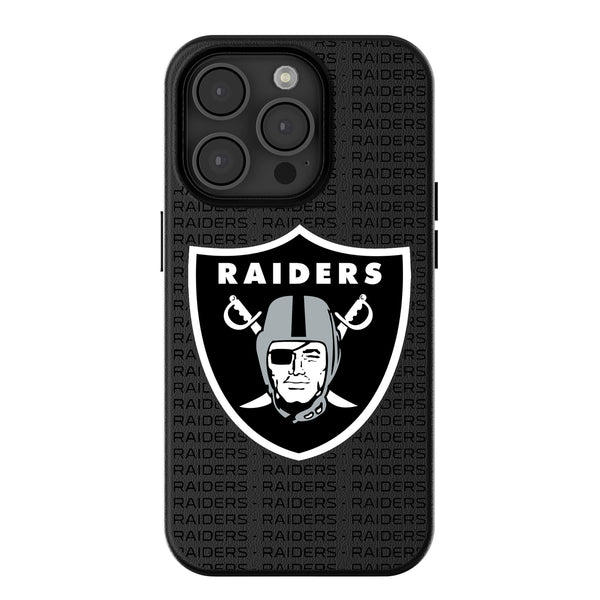 Las Vegas Raiders Text Backdrop iPhone MagSafe Compatible Phone Case