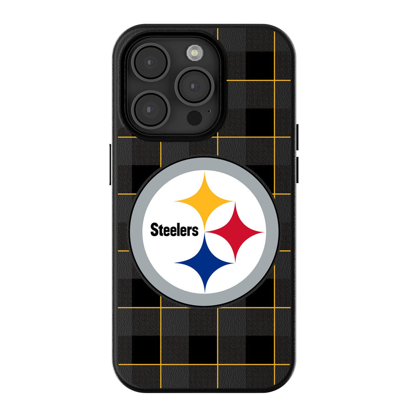 Pittsburgh Steelers Plaid iPhone MagSafe Compatible Phone Case for Apple iPhone