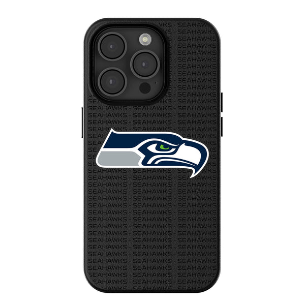 Seattle Seahawks Text Backdrop iPhone MagSafe Compatible Phone Case for Apple iPhone