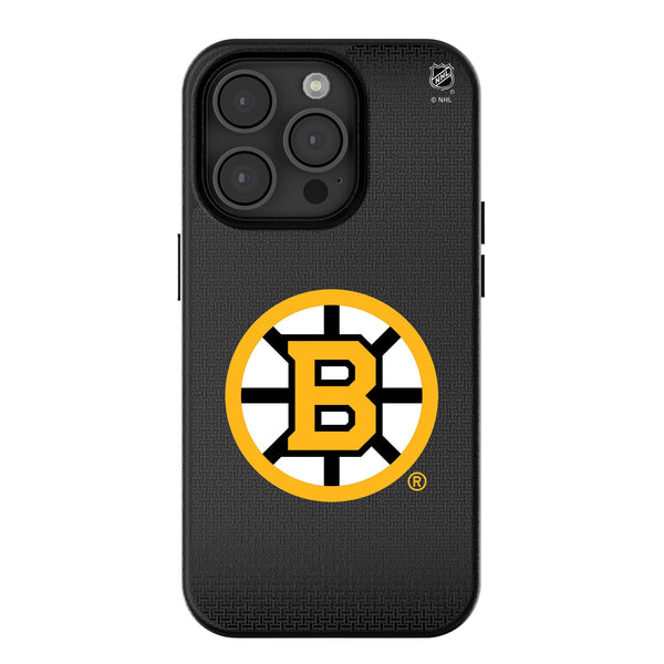 Boston Bruins Linen iPhone MagSafe Compatible Phone Case for Apple iPhone