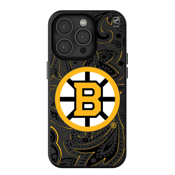 Boston Bruins Paisley iPhone MagSafe Compatible Phone Case for Apple iPhone