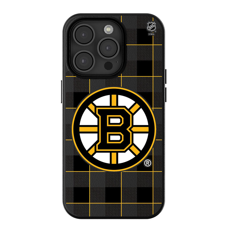 Boston Bruins Plaid iPhone MagSafe Compatible Phone Case