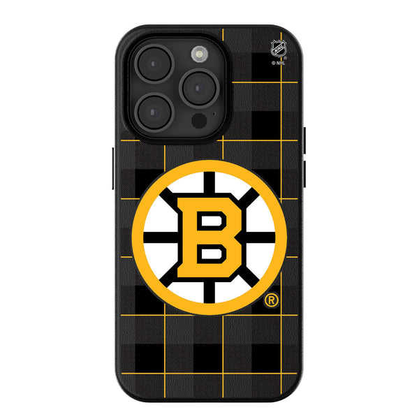 Boston Bruins Plaid iPhone MagSafe Compatible Phone Case for Apple iPhone