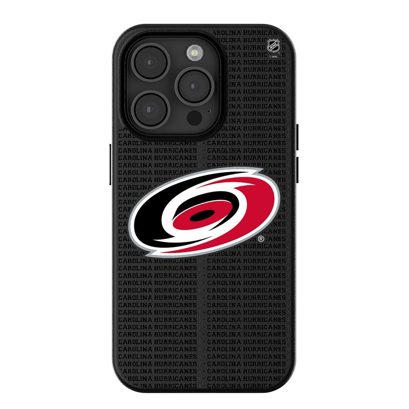 Carolina Hurricanes Text Backdrop iPhone MagSafe Compatible Phone Case for Apple iPhone