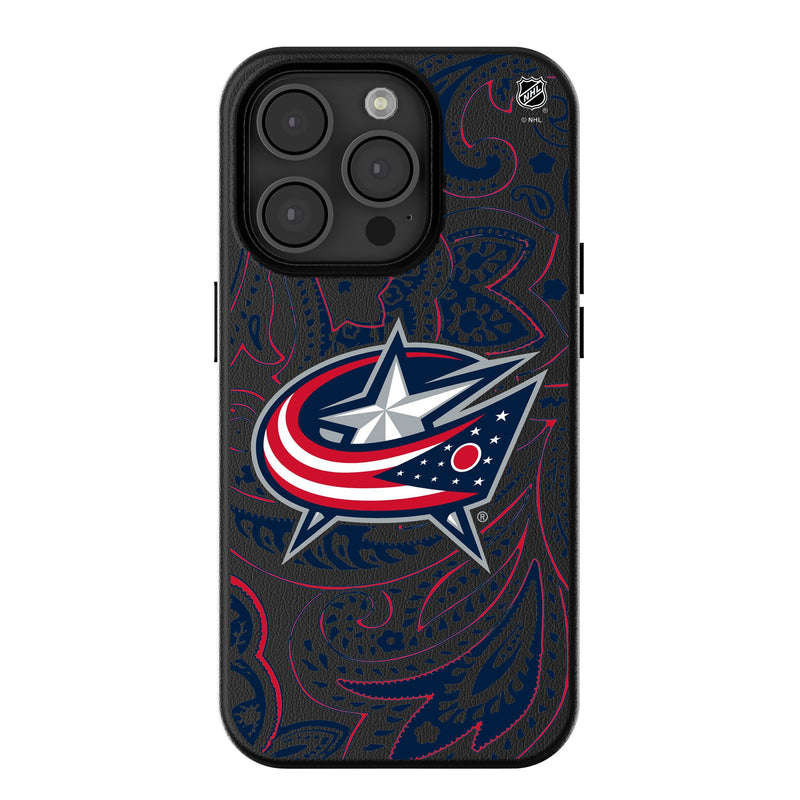 Columbus Blue Jackets Paisley iPhone MagSafe Compatible Phone Case