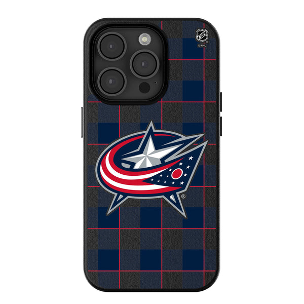 Columbus Blue Jackets Plaid iPhone MagSafe Compatible Phone Case