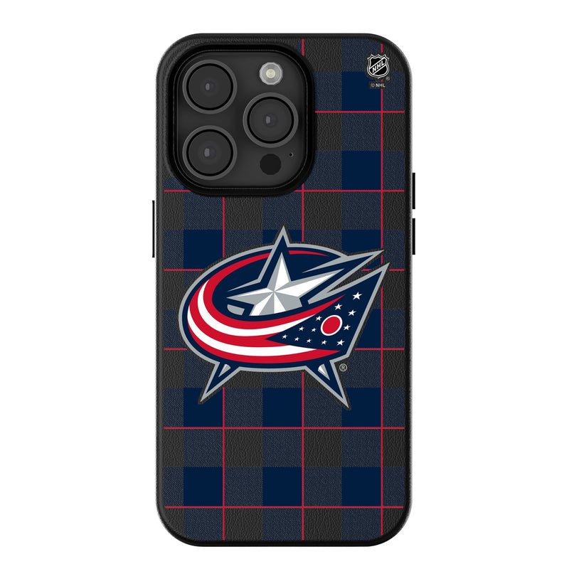 Columbus Blue Jackets Plaid iPhone MagSafe Compatible Phone Case