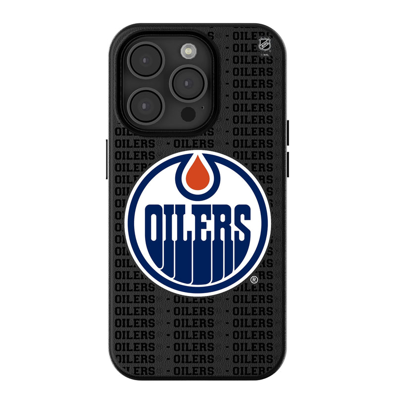 Edmonton Oilers Text Backdrop iPhone MagSafe Compatible Phone Case for Apple iPhone