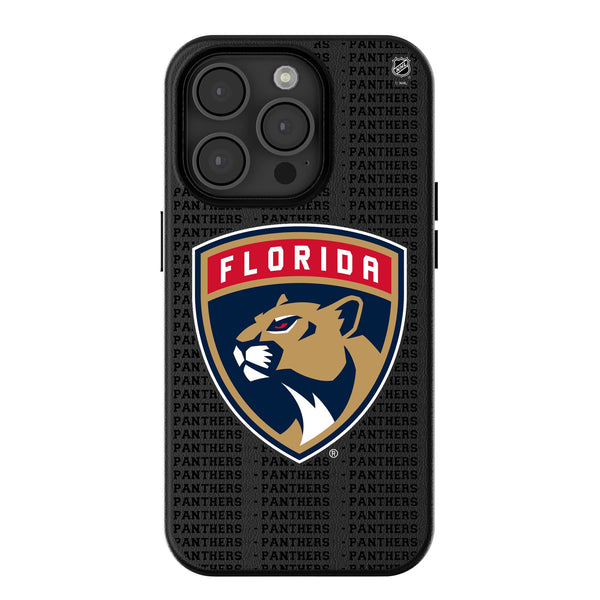 Florida Panthers Text Backdrop iPhone MagSafe Compatible Phone Case for Apple iPhone