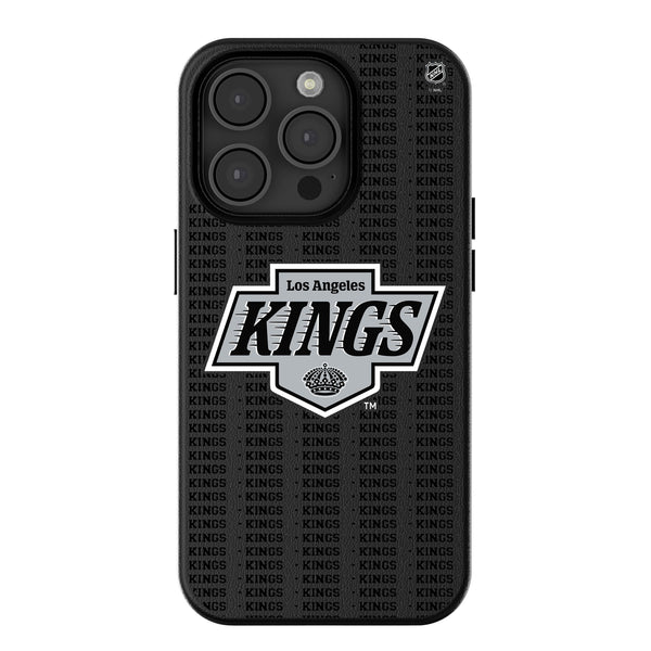 LA Kings Text Backdrop iPhone MagSafe Compatible Phone Case for Apple iPhone
