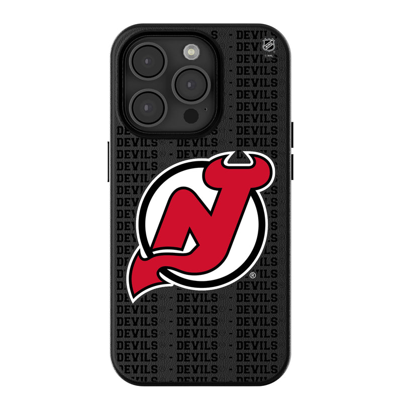 New Jersey Devils Text Backdrop iPhone MagSafe Compatible Phone Case for Apple iPhone