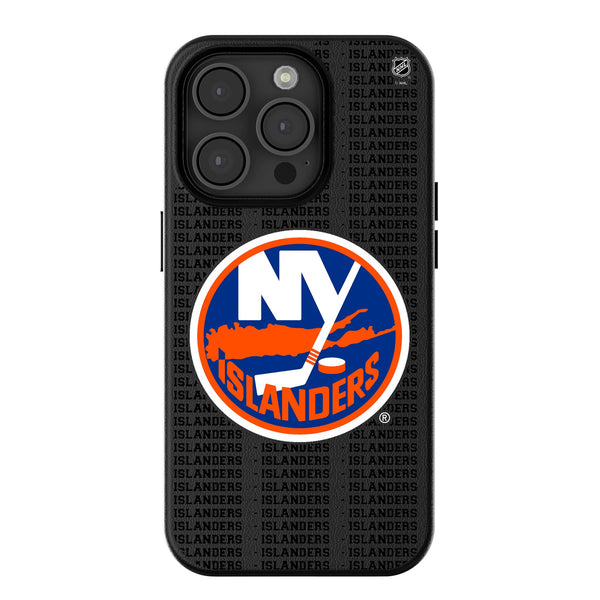 New York Islanders Text Backdrop iPhone MagSafe Compatible Phone Case for Apple iPhone