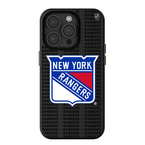 New York Rangers Text Backdrop iPhone MagSafe Compatible Phone Case for Apple iPhone
