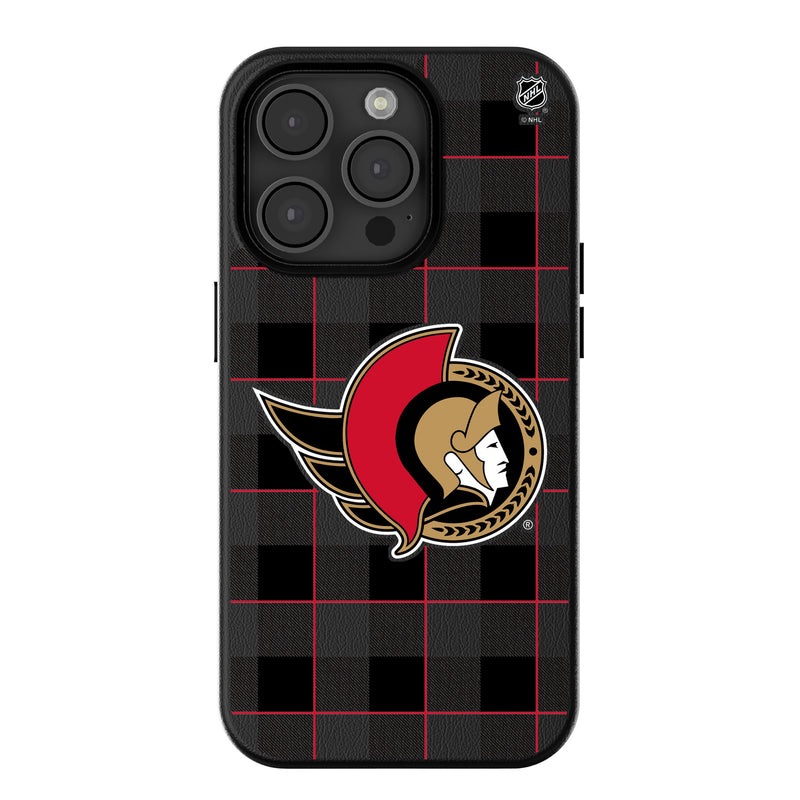 Ottawa Senators Plaid iPhone MagSafe Compatible Phone Case