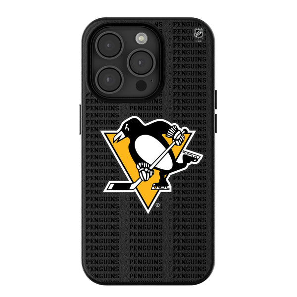 Pittsburgh Penguins Text Backdrop iPhone MagSafe Compatible Phone Case for Apple iPhone