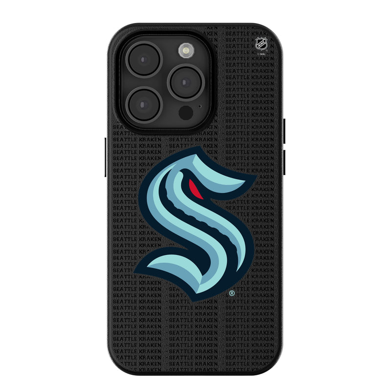 Seattle Kraken Text Backdrop iPhone MagSafe Compatible Phone Case for Apple iPhone