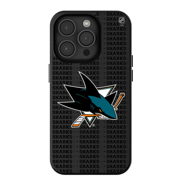 San Jose Sharks Text Backdrop iPhone MagSafe Compatible Phone Case for Apple iPhone