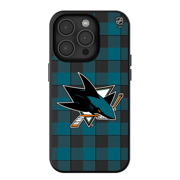 San Jose Sharks Plaid iPhone MagSafe Compatible Phone Case