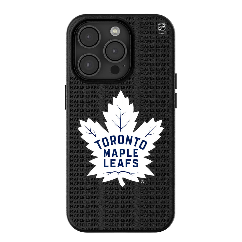 Toronto Maple Leafs Text Backdrop iPhone MagSafe Compatible Phone Case