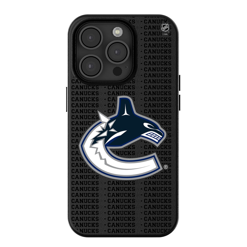 Vancouver Canucks Text Backdrop iPhone MagSafe Compatible Phone Case for Apple iPhone