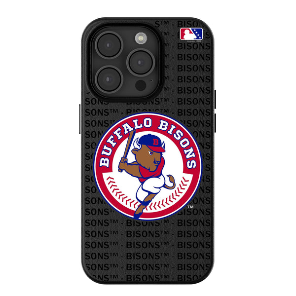 Buffalo Bisons Text Backdrop iPhone MagSafe Compatible Phone Case